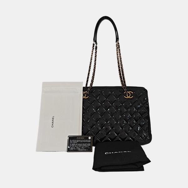 Quilted Calfskin Tote Bag Black