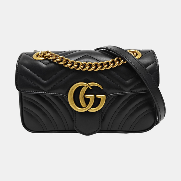 GG Marmont Small Quilted Calfskin Black