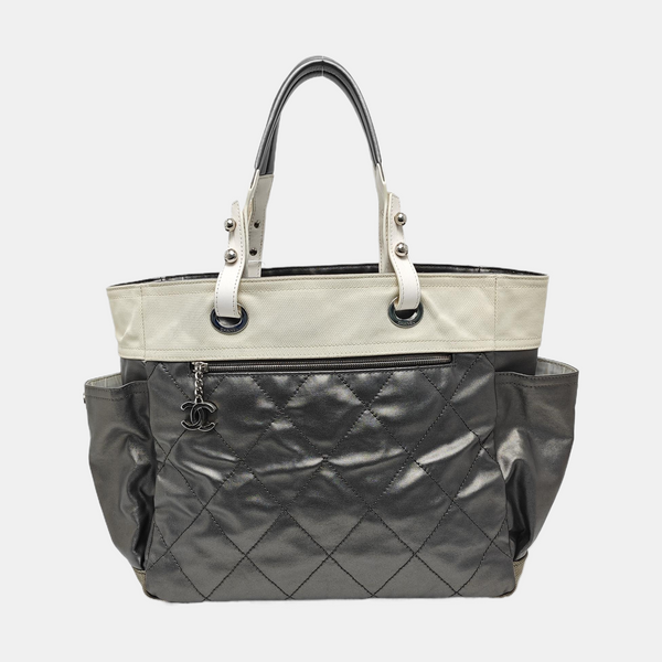 PARIS BIARRITZ Large Quilted Coated Canvas Gray
