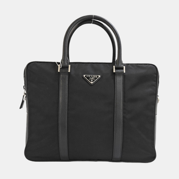Nylon Top Handle Bag Black