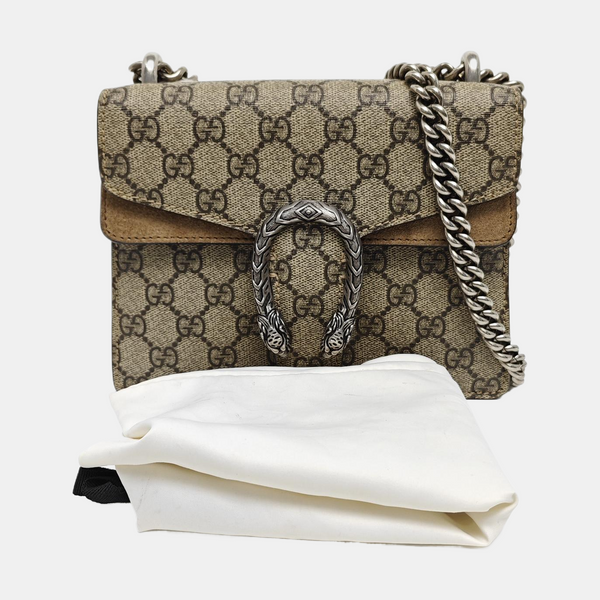 Dionysus Mini Monogram Coated Canvas Beige