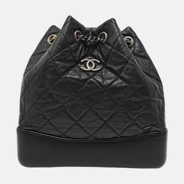GABRIELLE Small Quilted Calfskin Black