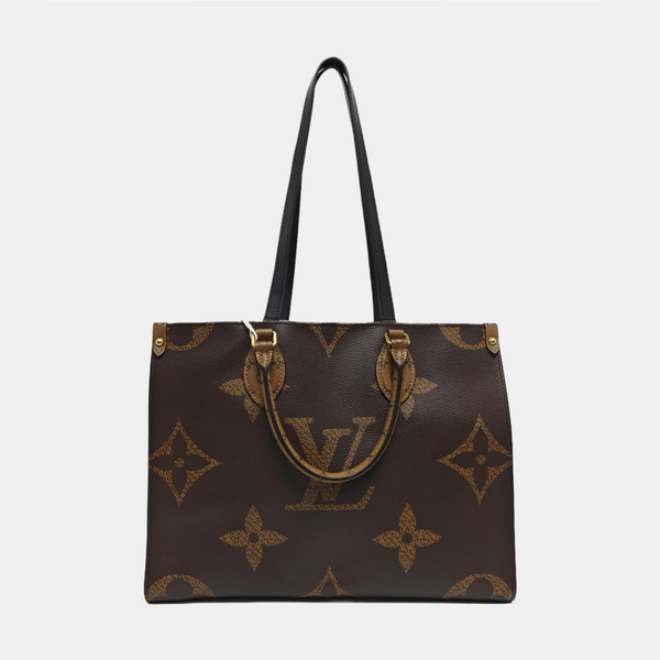 Authenticated pre-owned ONTHEGO MM Monogram Coated Canvas Brown - Tote Bag at Looply