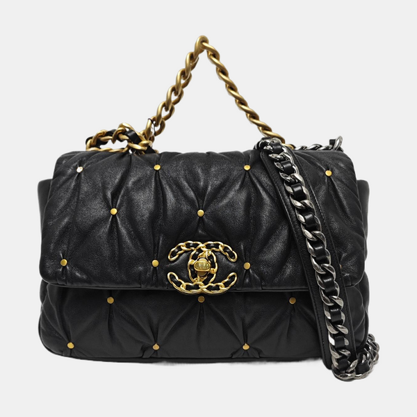 CHANEL 19 Small Quilted Lambskin Black