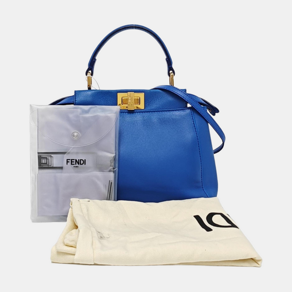 Authenticated pre-owned Peekaboo Mini Calfskin Blue - Tote Bag at Looply