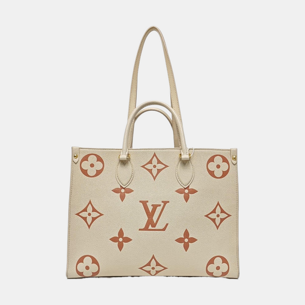 ONTHEGO MM Monogram Calfskin Beige