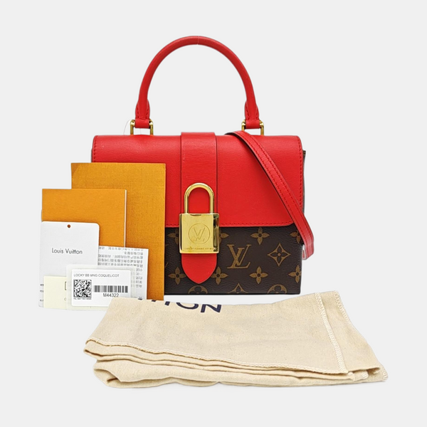 LOCKY BB Monogram Coated Canvas Red