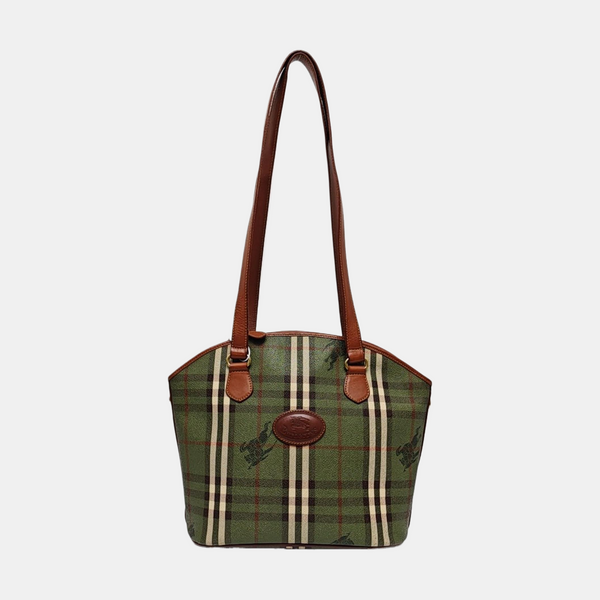 Coated Canvas Shoulder Bag Green