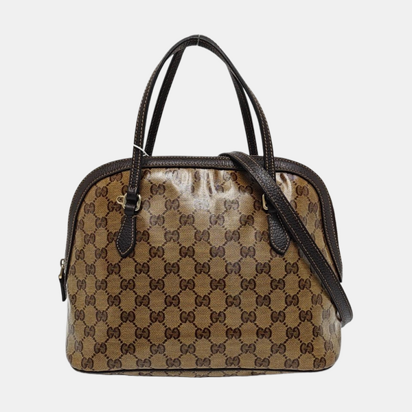 Monogram Coated Canvas Shoulder Bag Brown