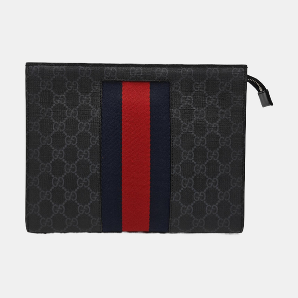 GG Supreme Monogram Coated Canvas Gray