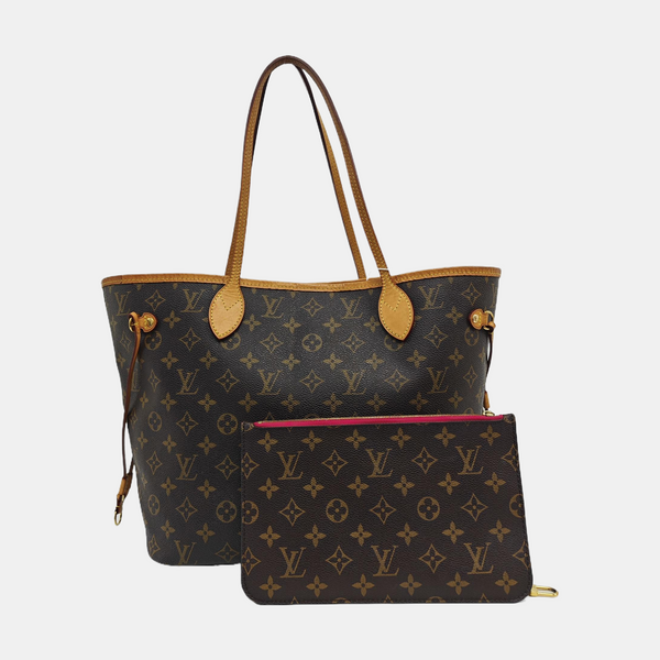 NEVERFULL MM Monogram Coated Canvas Brown