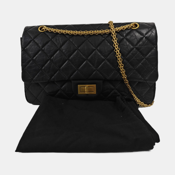 2.55 Maxi Quilted Calfskin Black