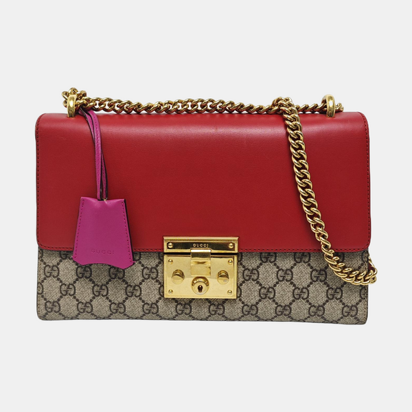 Authenticated pre-owned Padlock Medium Monogram Coated Canvas Black - Shoulder Bag at Looply