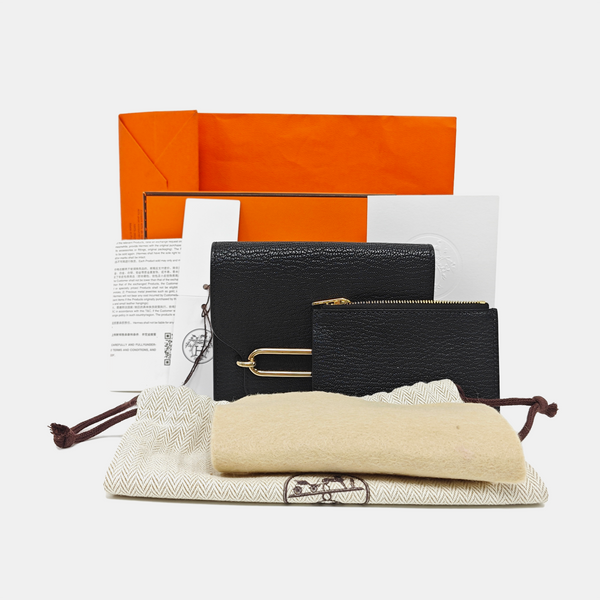 Roulis Slim Chèvre Mysore Black Wallet