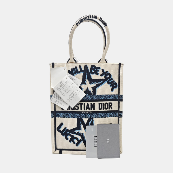 Book Tote Fabric Blue