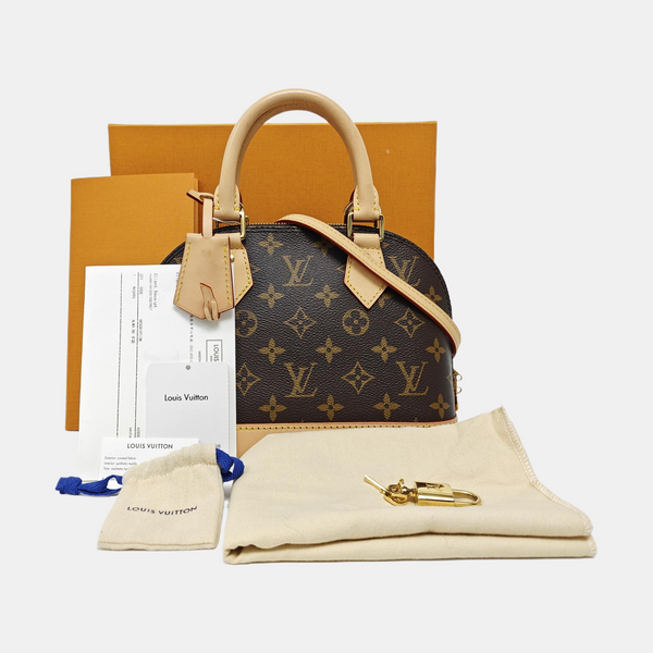 ALMA BB Monogram Coated Canvas Brown