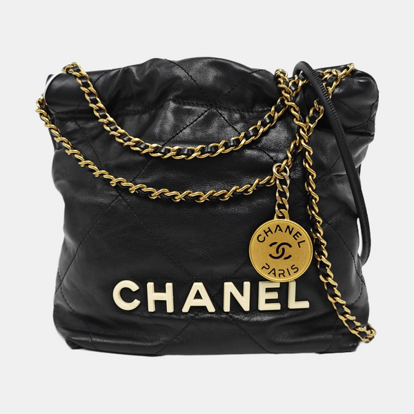 CHANEL 22 Mini Quilted Calfskin Black