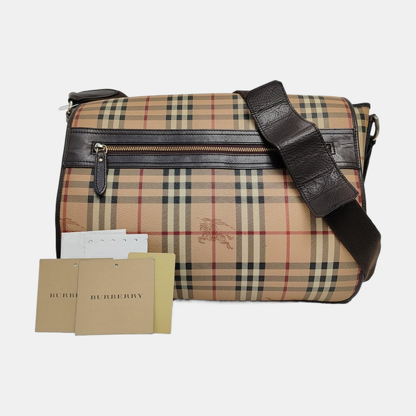 Coated Canvas Crossbody Bag Beige