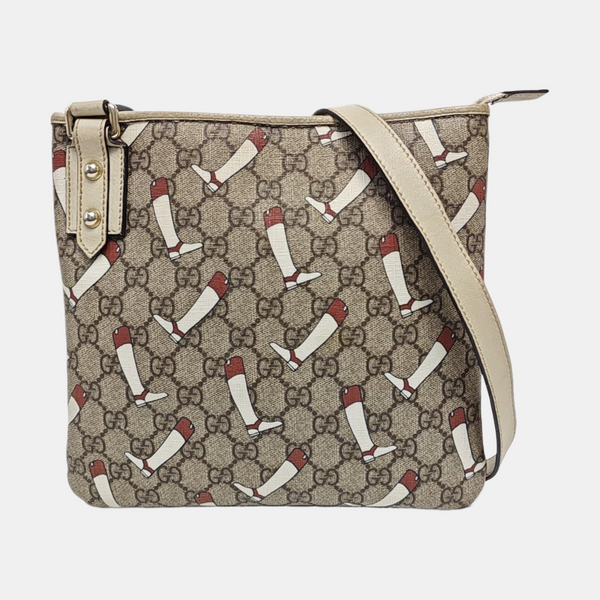 Monogram Coated Canvas Shoulder Bag Beige