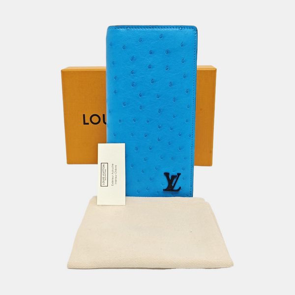 BRAZZA Ostrich Blue Wallet