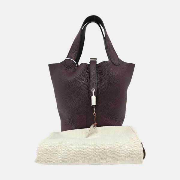 Authenticated pre-owned Picotin Lock 18 Clemence Red - Bucket Bag at Looply
