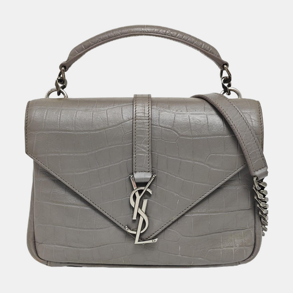 COLLEGE Medium Calfskin Gray