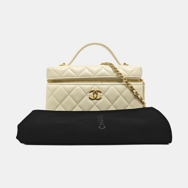 Quilted Grained Calfskin Shoulder Bag Yellow