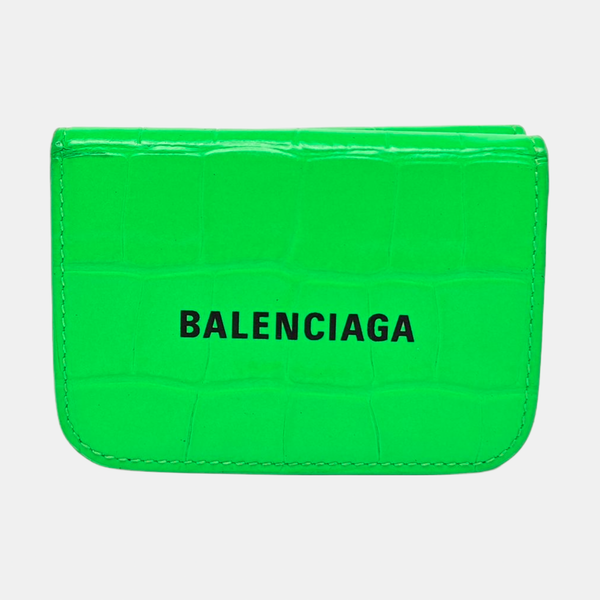 Cash Mini Calfskin Green Wallet