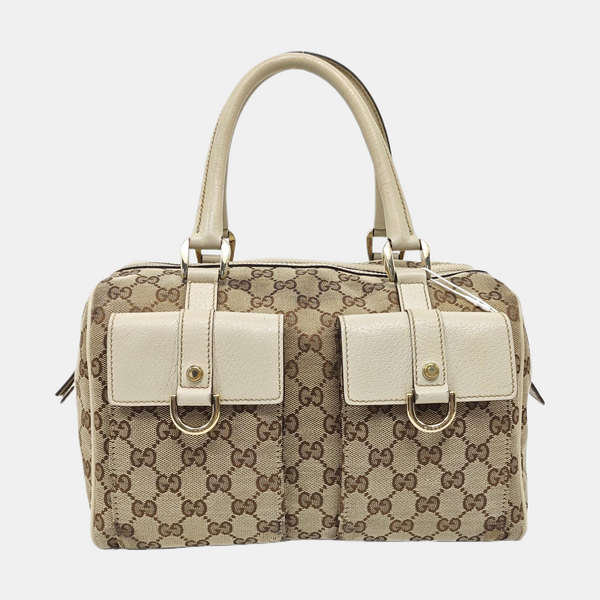 Monogram Canvas Top Handle Bag Brown