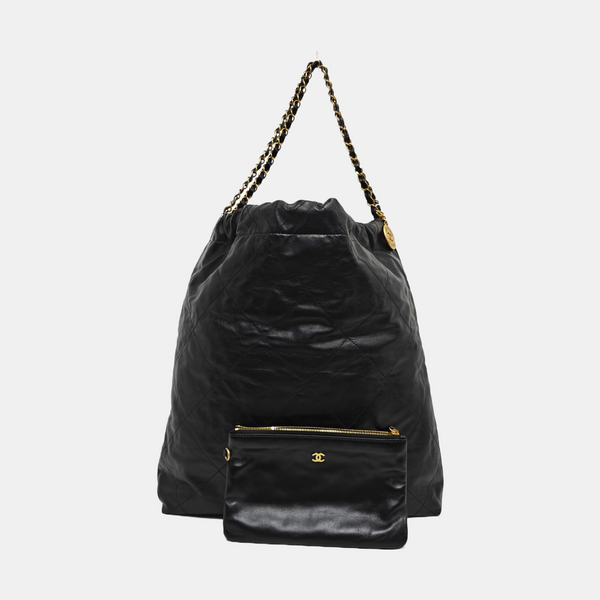 CHANEL 22 Medium Quilted Calfskin Black