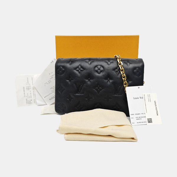 COUSSIN Monogram Lambskin Black