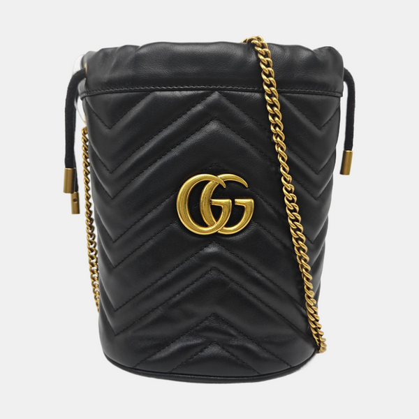 GG Marmont Mini Quilted Calfskin Black
