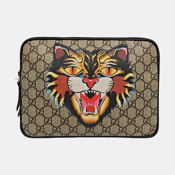 Authenticated pre-owned GG Marmont Monogram Coated Canvas Beige - Clutch at Looply