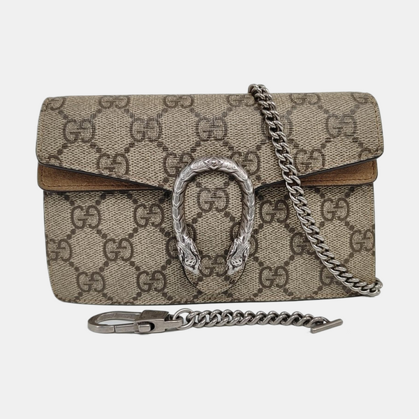 Dionysus Super Mini Monogram Coated Canvas Beige