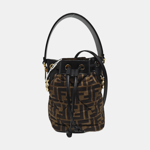 Authenticated pre-owned Mon Tresor Mini Fabric Brown - Shoulder Bag at Looply