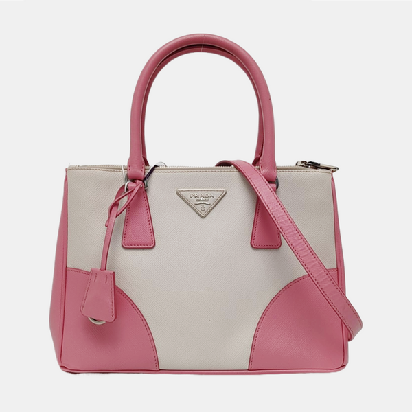 Authenticated pre-owned Galleria Medium Saffiano Calfskin White - Tote Bag at Looply