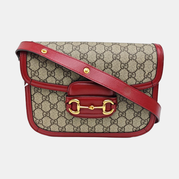 Horsebit 1955 Small Monogram Coated Canvas Beige