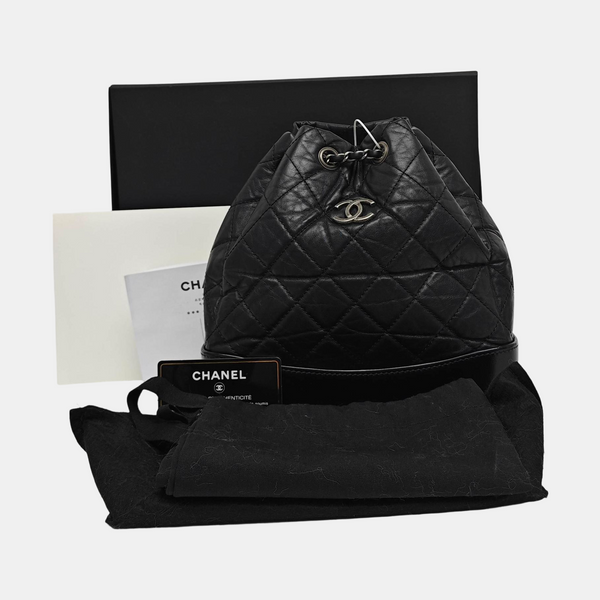 GABRIELLE Small Quilted Calfskin Black