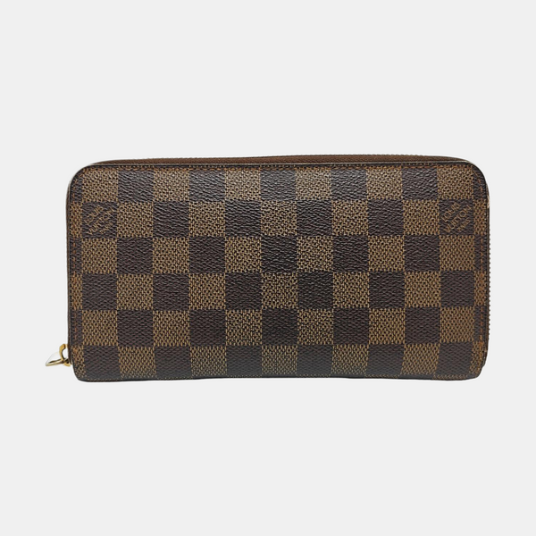 ZIPPY Damier Ebene Coated Canvas Brown Wallet