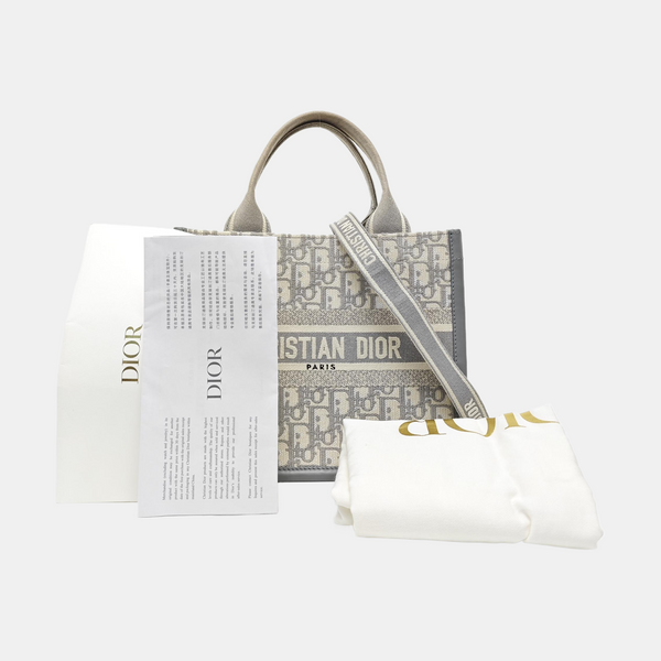 Book Tote Small Oblique Canvas Gray
