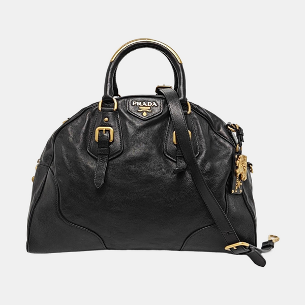 Leather Shoulder Bag Black