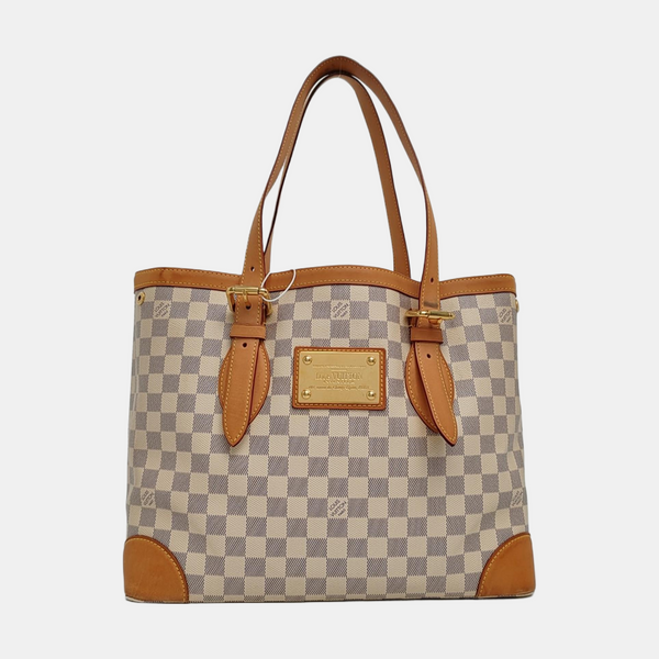 HAMPSTEAD MM Damier Azur Coated Canvas White