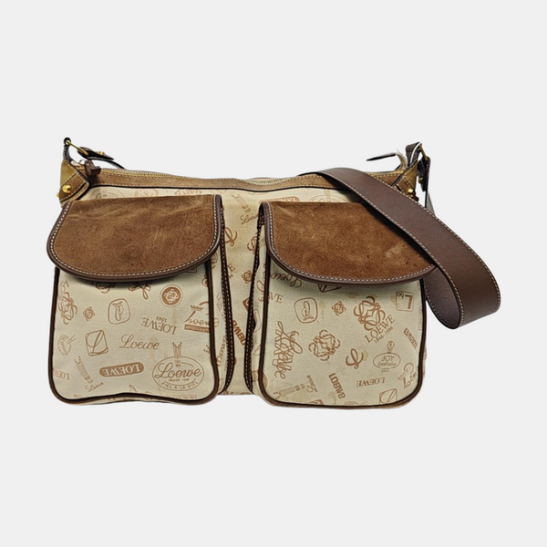 Monogram Canvas Shoulder Bag Beige