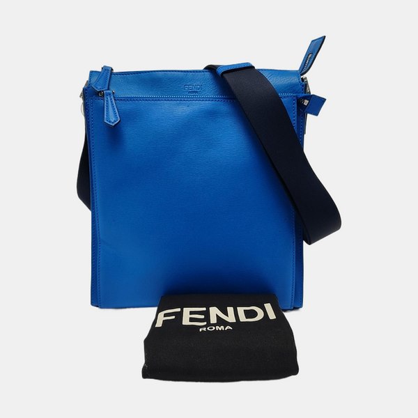 Leather Crossbody Bag Blue