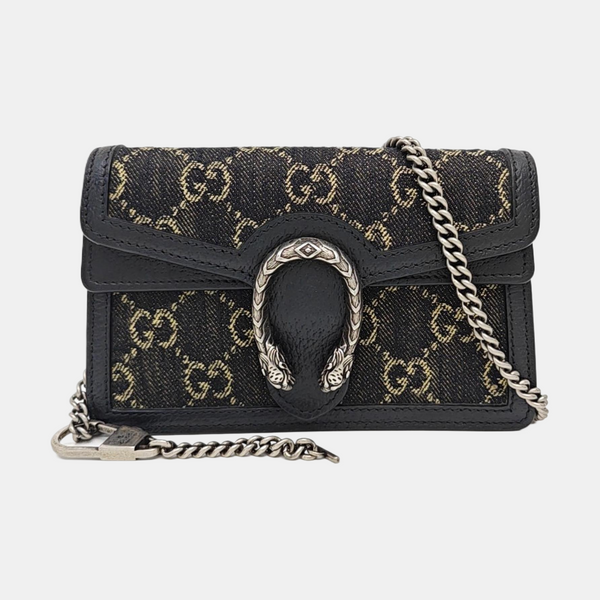 Dionysus Super Mini Monogram Denim Black
