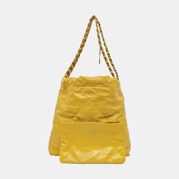 CHANEL 22 Small Quilted Calfskin Yellow