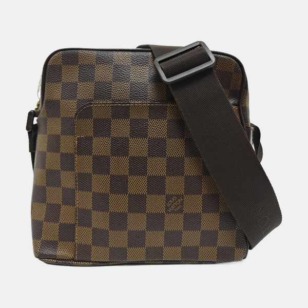 OLAV PM Damier Ebene Coated Canvas Brown
