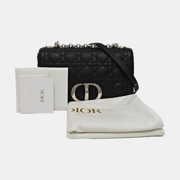 Dior Caro Medium Cannage Lambskin Black