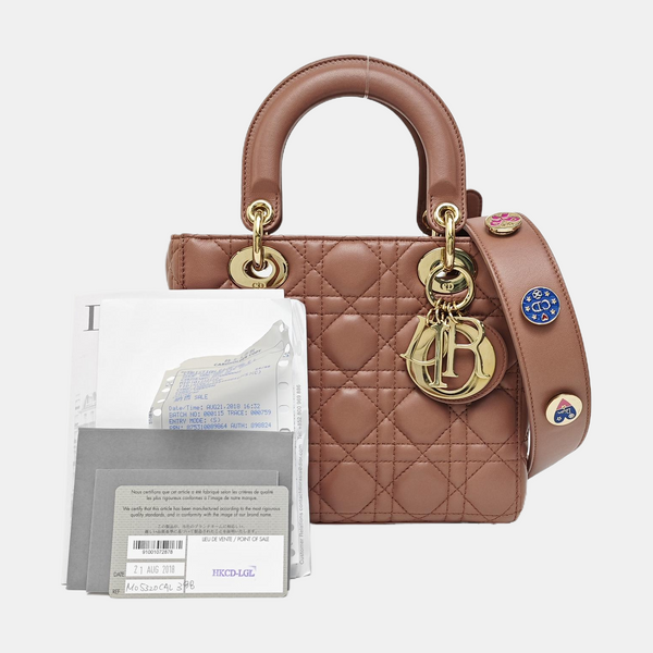 Lady Dior Small Cannage Lambskin Beige