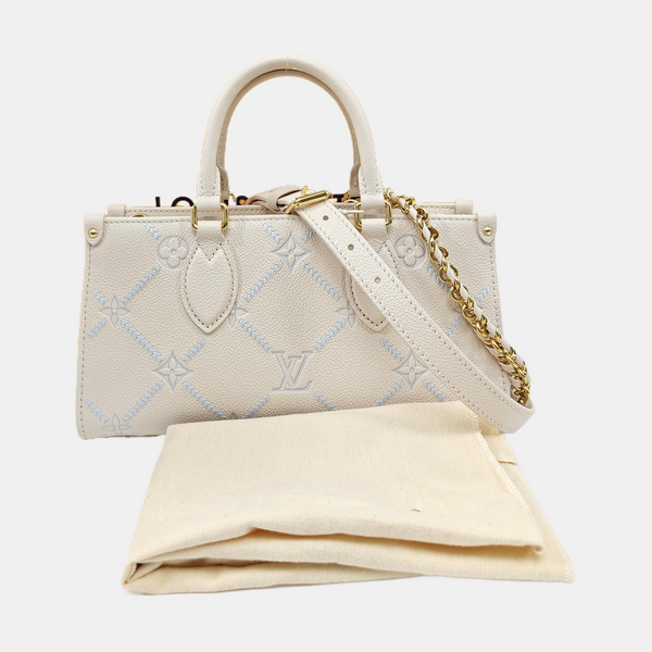 Monogram Calfskin Tote Bag White